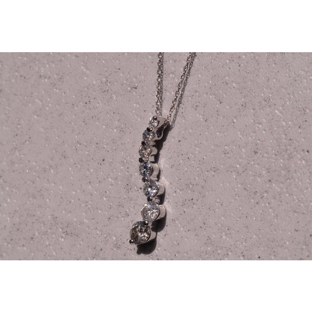 Contemporary The 175th Street: Natural Diamond Journey of Life Necklace in White Gold For Sale - Image 3 of 3