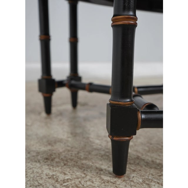 Neoclassical Paint Decorated Coffee Table W. Bamboo Form For Sale In Philadelphia - Image 6 of 12