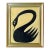 Original Black Swan Painting in Brushed Gold Frame, Oil on Canvas, 21" H X 17" W by Tatiana Duperault For Sale
