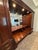 1980s Vintage Thomasville Illuminated Cherry Queen Bed Unit- Headboard, Bridge, Nightstand Armoires, & Mirror For Sale - Image 5 of 18