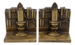 Brass Bookcase Bookends - a Pair