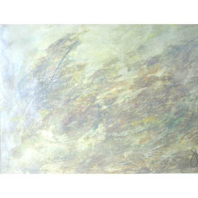 1990s Green, Purple, and Silver - Metallic Abstract Painting on Paper by Judith W. Winslow For Sale - Image 5 of 7