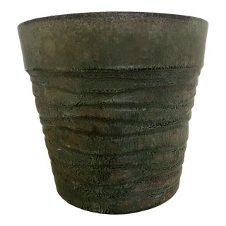 Vintage Hand-Thrown Pottery Planter, Signed For Sale