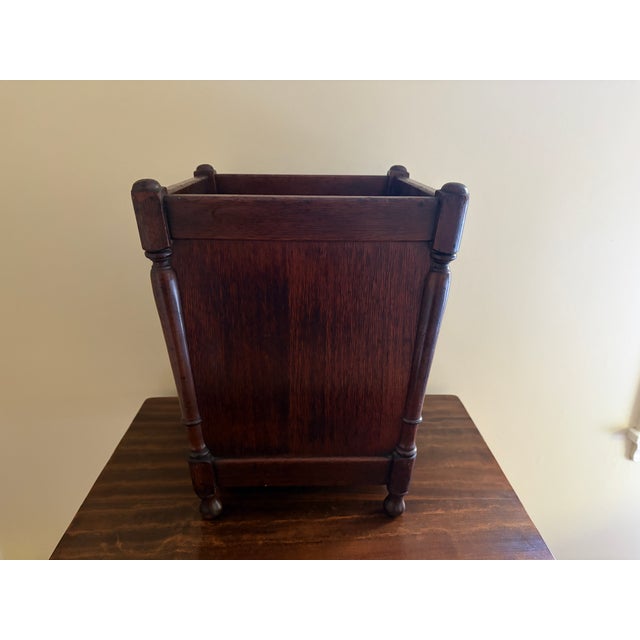 Brown Mid 20th Century English Country Style Mahogany Planter or Wastebasket For Sale - Image 8 of 9