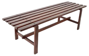 Mid-Century Scandinavian Dark Brown Teak Wood Bench, 1960s