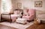 Thomasville Vintage Thomasville Pink Wingback Chair With Upholstered Ottoman For Sale - Image 4 of 6