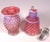 Fenton Art Glass Company Mid 20th Century Fenton Cranberry Opalescent Hobnail Cruet & Bud Vase Set For Sale - Image 4 of 9