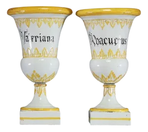 18th Century Italian Ceramic Medici Vases, Set of 2