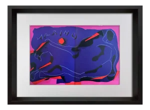 Marino Marini Original Double Sign Ltd Edition Lithograph 1974 W/Frame Included