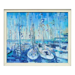Harbor in Blue - Abstracted Landscape by Martha Scurlock