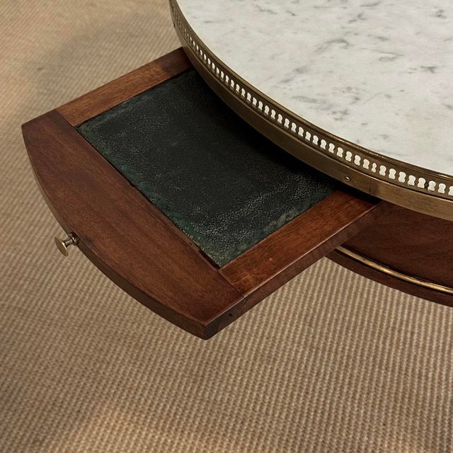 Antique French Louis XVI Mahogany Marble Top Bouillotte Table For Sale - Image 17 of 18