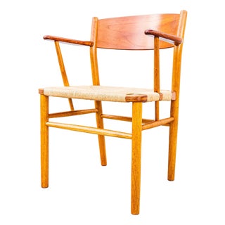Borge Mogensen Attributed Model 156 Teak & Oak Armchair by Soborg, Denmark 1950s For Sale