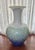 Boho Chic 35” Extra Large Shiwan Proc Style Blue Green Crystalline Glaze Pottery Floor Vase Signed For Sale - Image 3 of 12