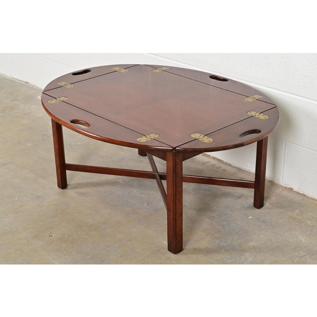 Hickory Chair Georgian Carved Mahogany Butler's Coffee Table For Sale - Image 16 of 16