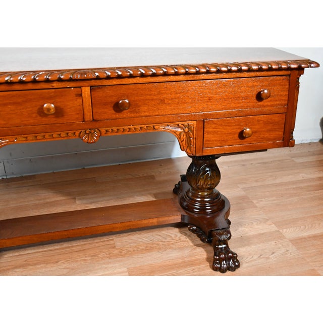 Late 19th Century 1880s Antique American Empire Mahogany Partner Writing Desk / Office Desk For Sale - Image 5 of 13