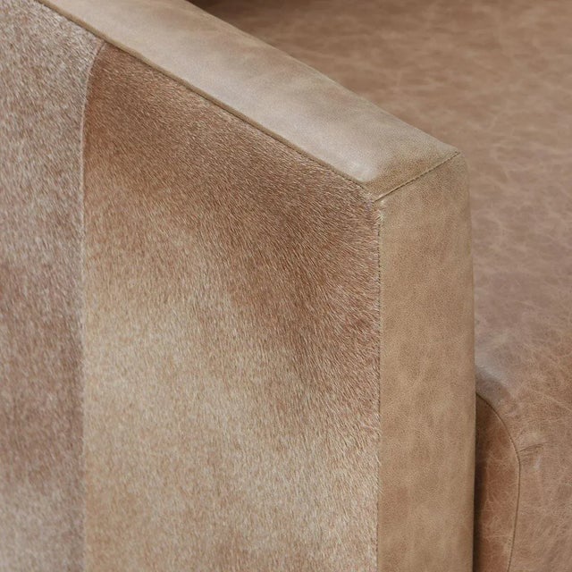 Caramel Leather & Hide Accent Chair For Sale - Image 4 of 4