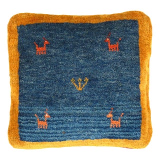 Pasargad DC Fine Hand Knotted Persian Gabbeh Pillow For Sale