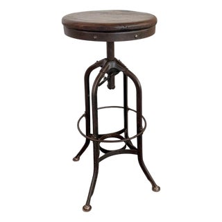 1940s Industrial Height Adjustable Factory Stool by Toledo Metal Furniture Co. For Sale