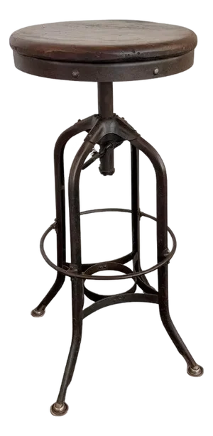 1940s Industrial Height Adjustable Factory Stool by Toledo Metal Furniture Co.
