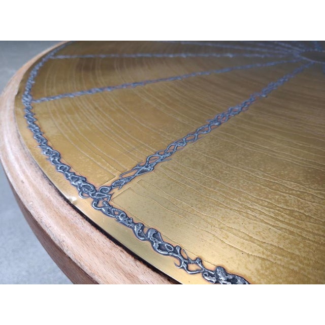 Scandinavian Etched Brass Coffee Table, 1960s For Sale - Image 3 of 12