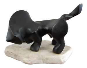 Mid 20th Century Cubist Style Cast Resin Bull Sculpture