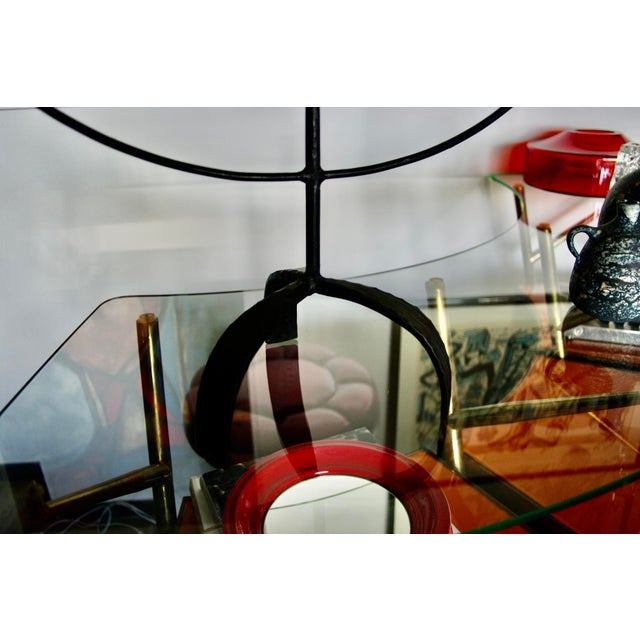 Large Swedish Wrought Iron Menorah, 1950s For Sale - Image 4 of 11