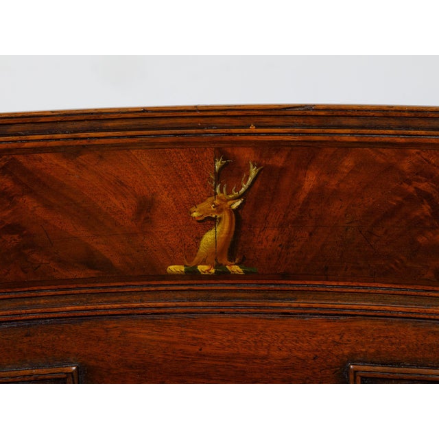 Pair of English Regency Mahogany Hall Chairs with Painted Coat of Arms For Sale - Image 4 of 12