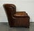 Brown Set of Fully Hand Dyed Leather Writers Reading Armchair with Ottoman For Sale - Image 8 of 18