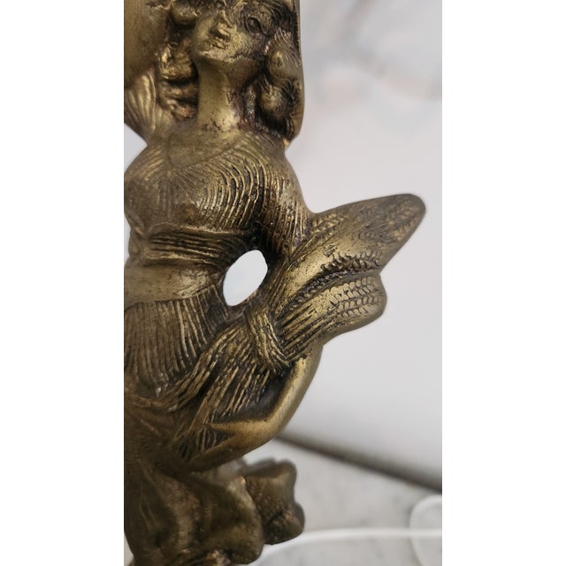 Monumental Brass Figural Maiden 13-Light Candelabrum, Circa 1960s For Sale - Image 15 of 18