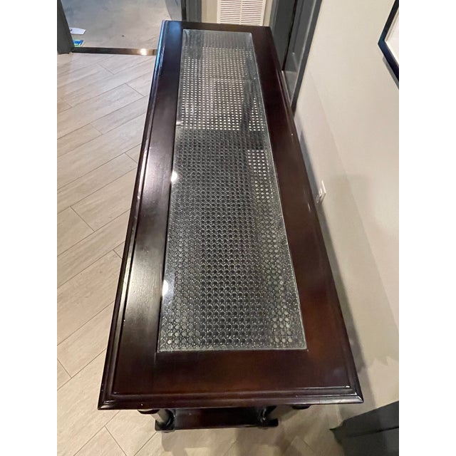 Restoration Hardware Console Table With Caned Top Chairish