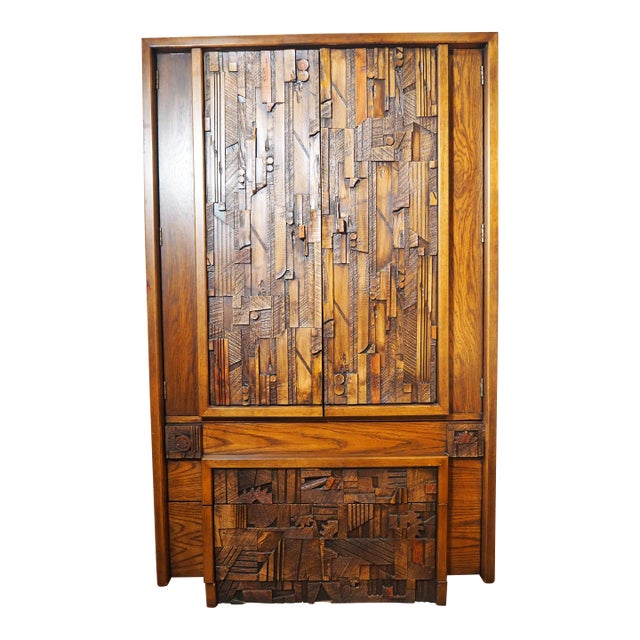 1970s Lane Furniture "Pueblo" Brutalist Dresser For Sale