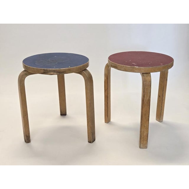 Vintage Stools by Alvar Aalto for Artek, 1950s, Set of 2 For Sale - Image 15 of 15
