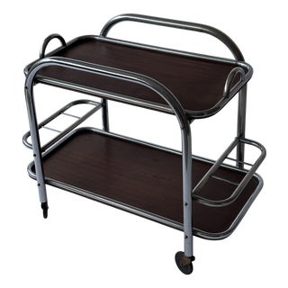 Modern Steel Bar Cart by Robert Mallet-Stevens, 1930s For Sale