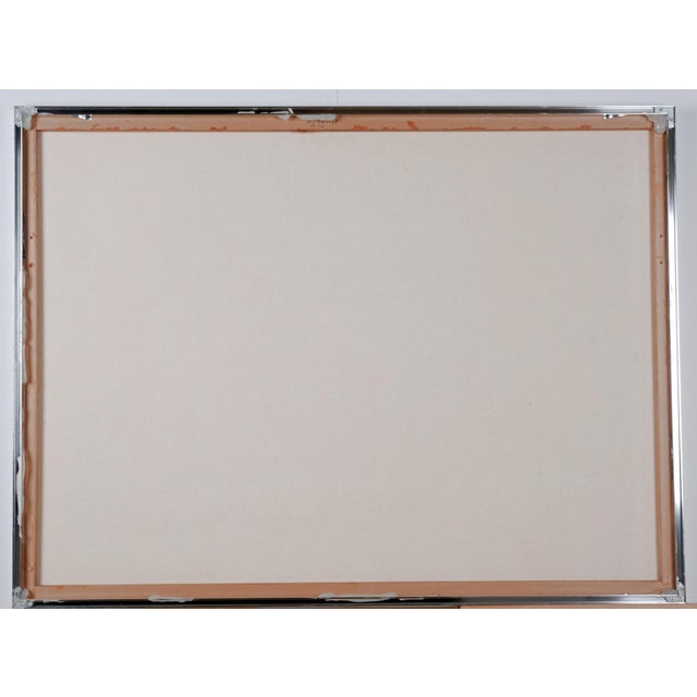 1980s Aldo Luongo "Untitled" Lovers Original Oil on Canvas One of a Kind in Silver Tinted Frame For Sale In San Diego - Image 6 of 6