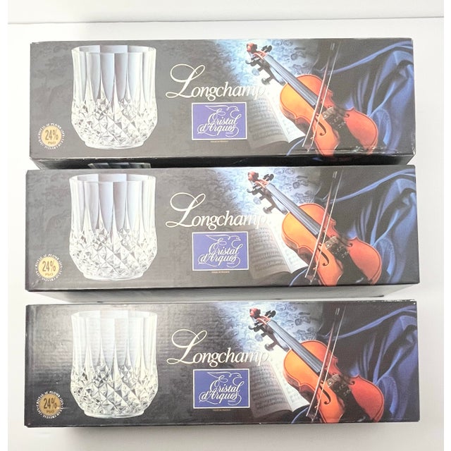 Transparent Cristal D’Arques Longchamp Set of 12 Crystal Old Fashioned Tumbler Glasses For Sale - Image 8 of 8