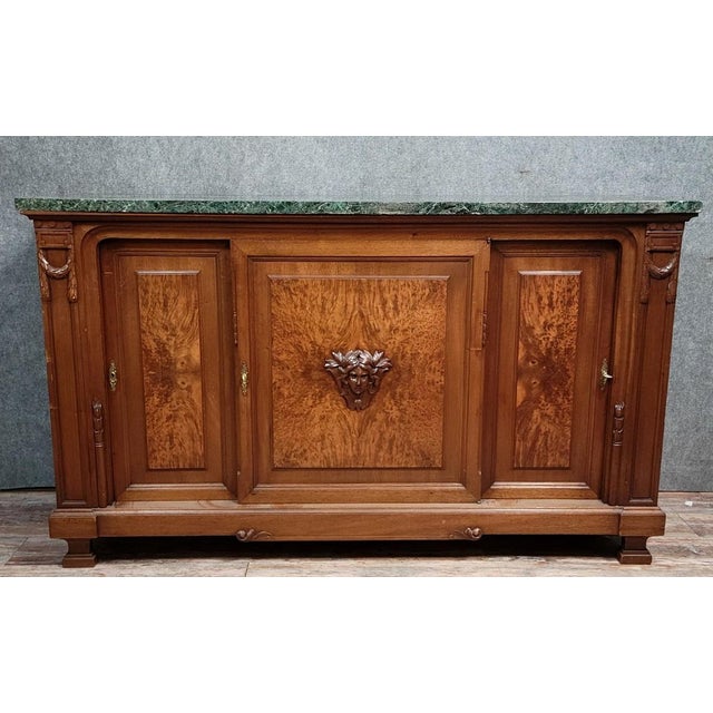 Brown Louis XVI Style Buffet in Mahogany and Burl Wood For Sale - Image 8 of 8