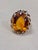 32 Carat Natural Oval Citrine Cocktail Ring in 14 Karat Yellow Gold, Estate For Sale - Image 9 of 18