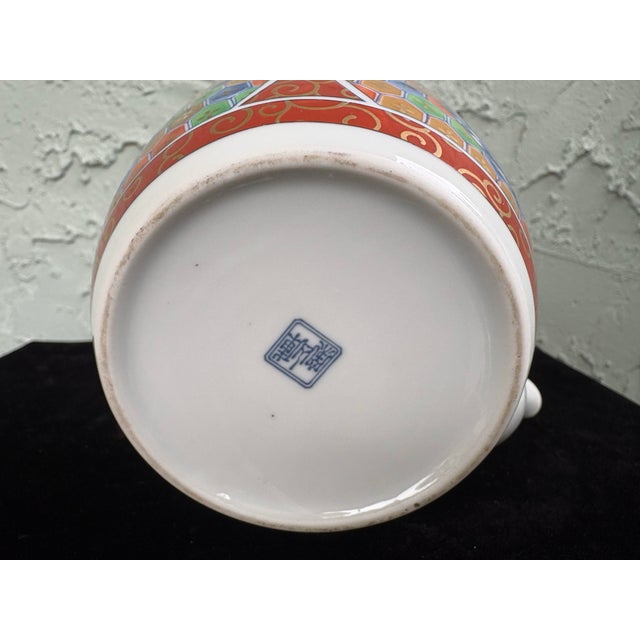 Vintage Style After Otagiri Japan Porcelain Teapot With Bamboo Handle – Imari Revival Mosaic Design For Sale - Image 9 of 9