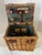 Wood Vintage Wicker Picnic Basket For Sale - Image 7 of 8