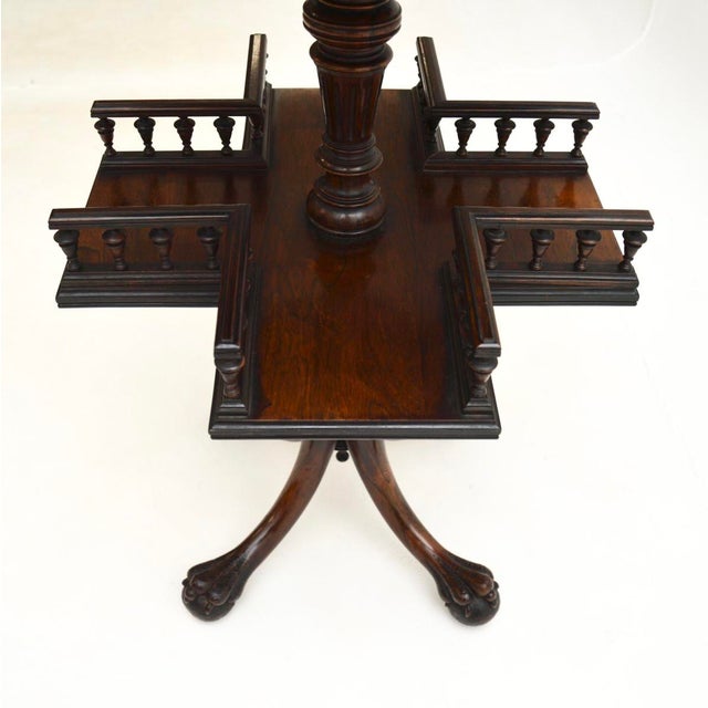 Antique Victorian Revolving Side Table, 1860 For Sale - Image 6 of 9