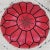Handcrafted Moroccan Leather Pouf Cover – Red Genuine Goat Leather, Hand-Stitched in Marrakech For Sale - Image 6 of 7
