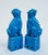Vintage C1970's-1980's Ceramic Glazed Peacock Cerulean Blue Foo Dogs -A Pair For Sale - Image 12 of 13