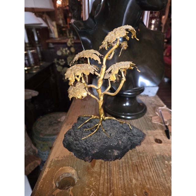 1970s Mid Century Brutalist Bonsai Metal and Rock Sculpture For Sale - Image 5 of 10
