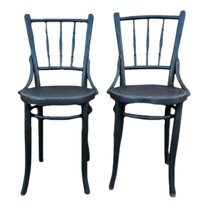 19th Century Antique Bentwood Side Chairs - a Pair