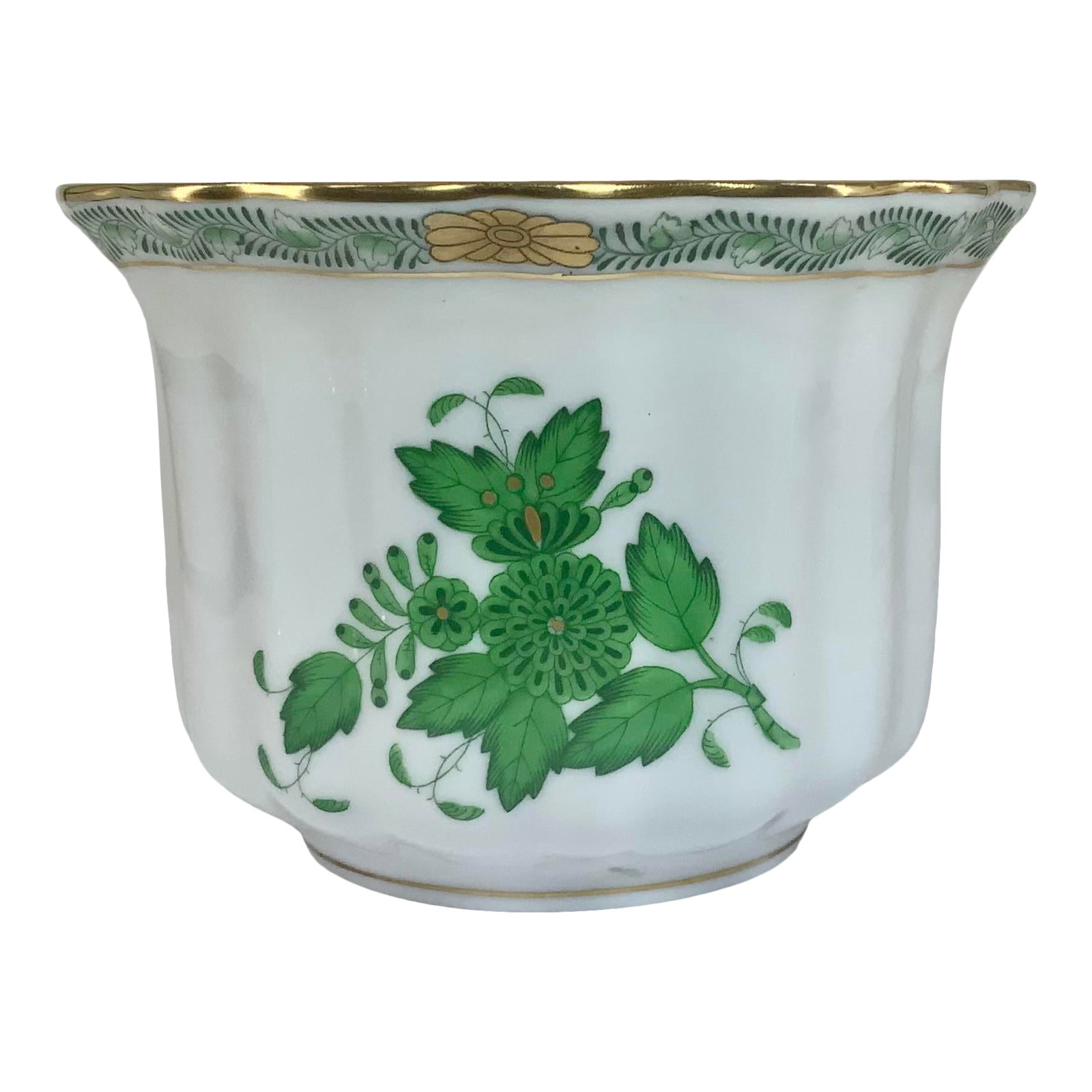 Vintage Herend Hungary Hand Painted Porcelain Cachepot or Vase Chairish