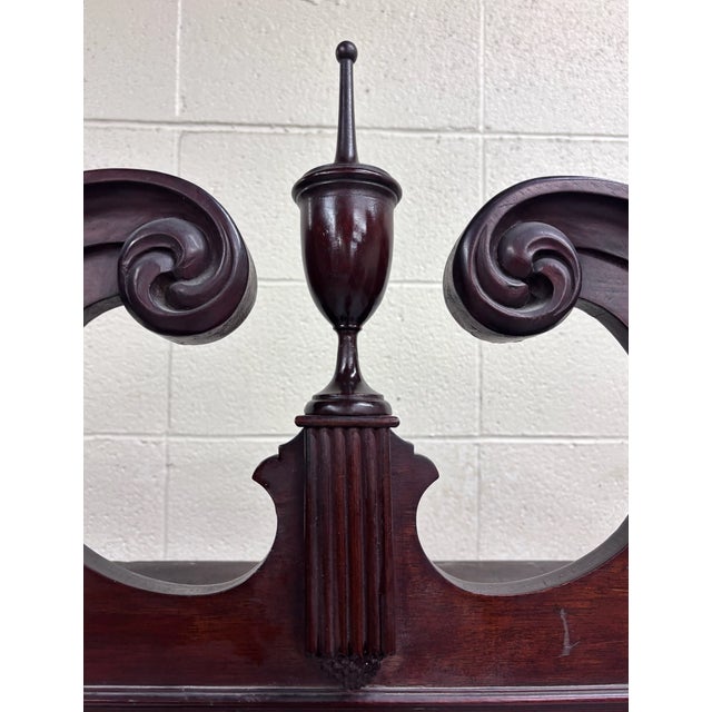 Antique Empire Flame Mahogany Secretary Desk and Bookcase For Sale In Kansas City - Image 6 of 18