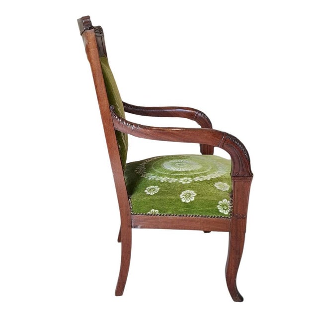 Antique French Mahogany Armchairs, 1800s, Set of 4 For Sale - Image 3 of 10