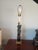 Art Nouveau 1940 Art Nouveau Bronze and Brass Figural Statue Table Lamp With Shade For Sale - Image 3 of 12