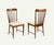 Beautiful set of chairs realized by italian manufacture in 1950s. Mahogany wood and padded leather. Very good condition.