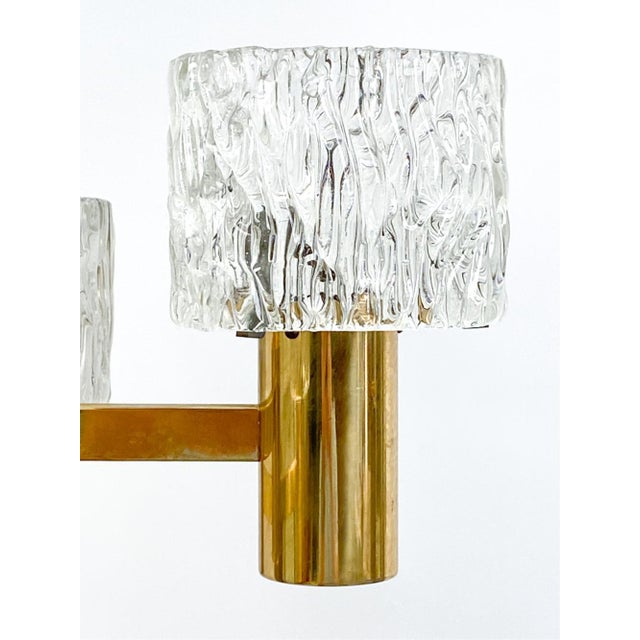 Metal 1950's Swedish Pendant Light and Two Sconces by Carl Fagerlund for Orrefors- A Three Piece Set For Sale - Image 7 of 17
